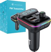 Transmetteur FM iMoshion - Transmetteur / Récepteur Bluetooth pour la voiture - Appels mains libres et lecture de musique - Kit de voiture et chargeur de voiture avec USB-C