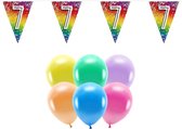 Boland Party 7e jaar verjaardag feest versieringen - Ballonnen en vlaggetjes