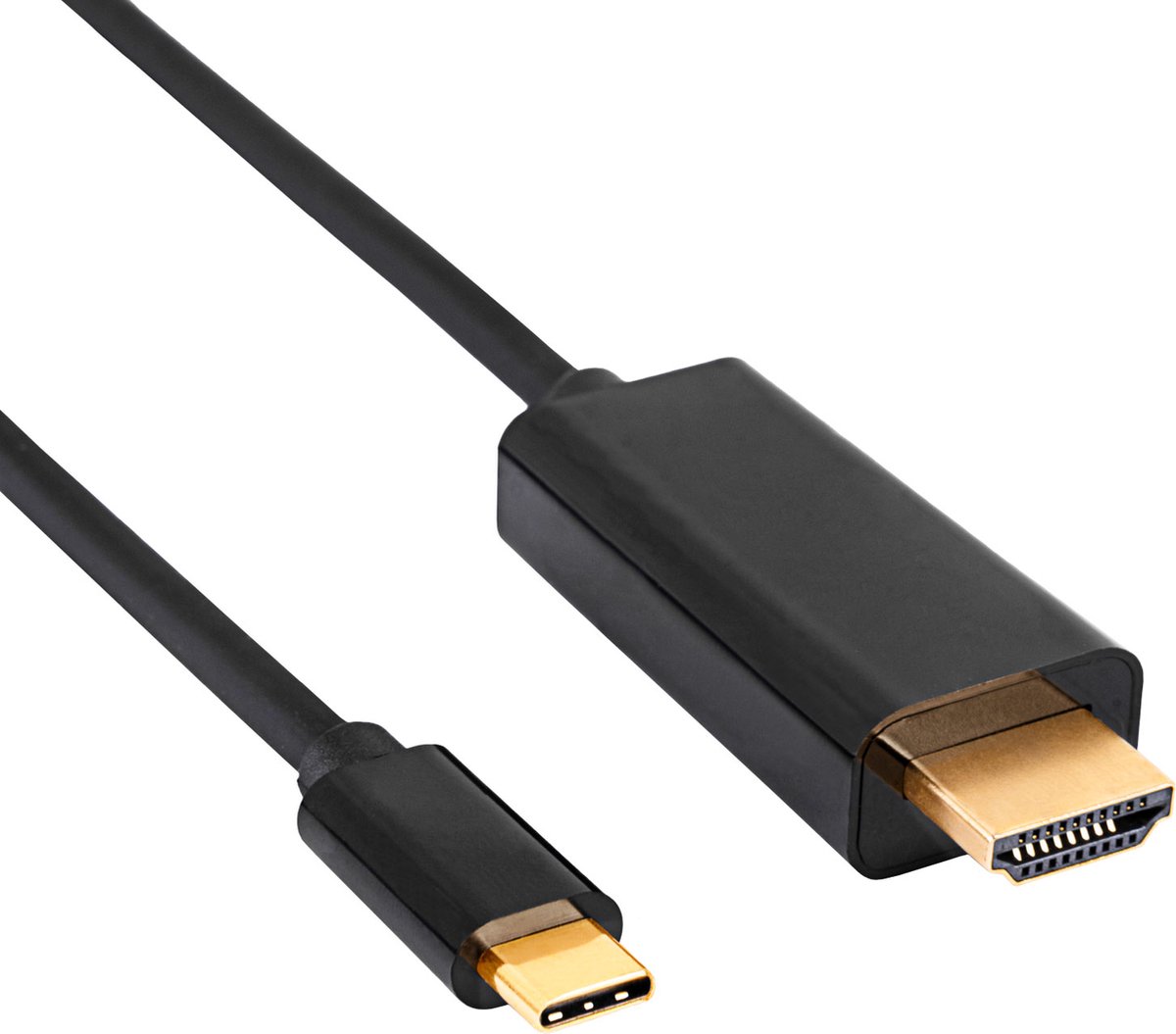 Akyga AK-AV-18 USB-C-kabel Aansluitkabel 1.8 m Zwart