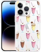 Geschikt voor Apple iPhone 14 Pro Hoesje Milkshakes - Designed by Cazy
