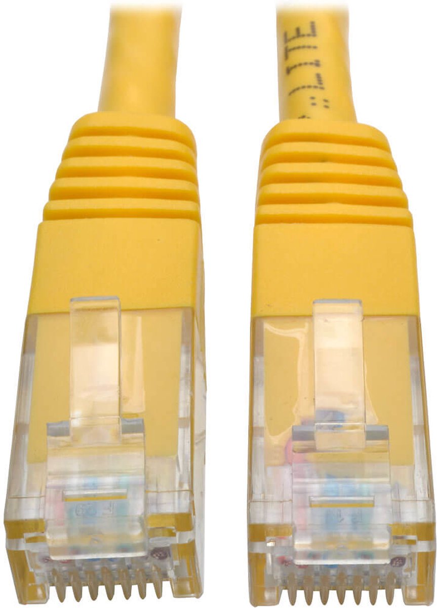 Tripp-Lite N200-002-YW Premium Cat5/5e/6 Gigabit Molded Patch Cable, 24 AWG, 550 MHz/1 Gbps (RJ45 M/M), Yellow, 2 ft. TrippLite
