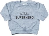 Sweater voor baby - Little Superhero - Grijs - Maat 74 - Dreumes - Cadeau  - Babyshower - Babykleding - Jongens - Boy - Jongenskleding