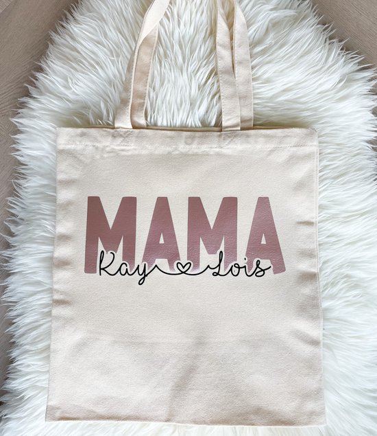 Babybeads - Canvas tas met bedrukking - Mama/oma/juf - Gepersonaliseerde canvastas