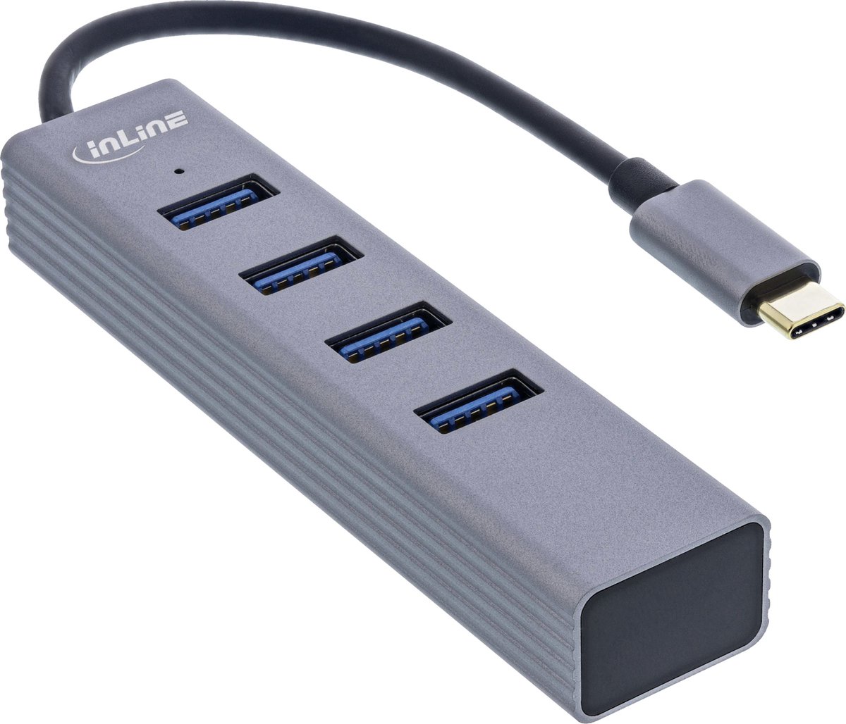 InLine USB hub (USB-C) | 4x USB-A | USB3.0 5 Gbps | aluminium | 0,15 meter