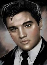 Diamond painting Elvis Presley the king foto zeer mooi 40 x 50 cm volledige bedrukking ronde steentjes direct leverbaar - Elvis Presley - rock - jail house rock -