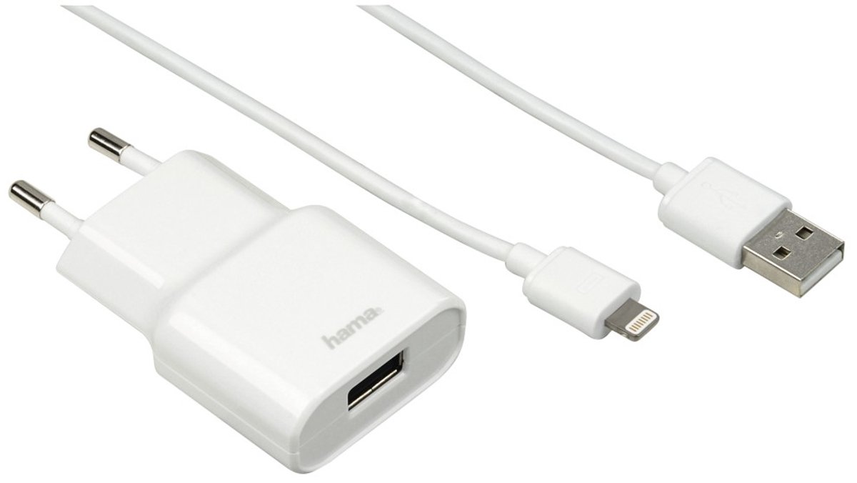 Hama Reis-oplaadset voor Apple iPad, Lightning, 5 V/2,4 A, wit