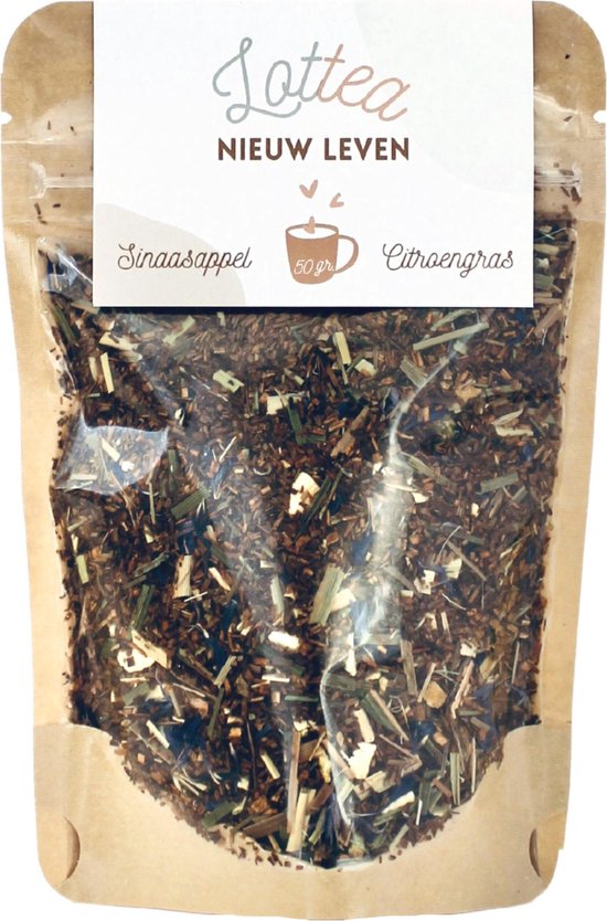 Lottea Nieuw Leven thee 50 gram Stazak - thee, thee cadeau, verse thee, losse thee, rooibos, rooibos thee, geboortethee, relatiegeschenk