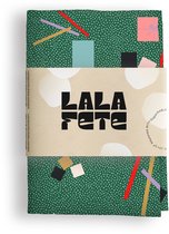 La La Fete - Furoshiki doeken - doorgeef inpakpapier - inpakstof - CONFETTI GREEN - 50