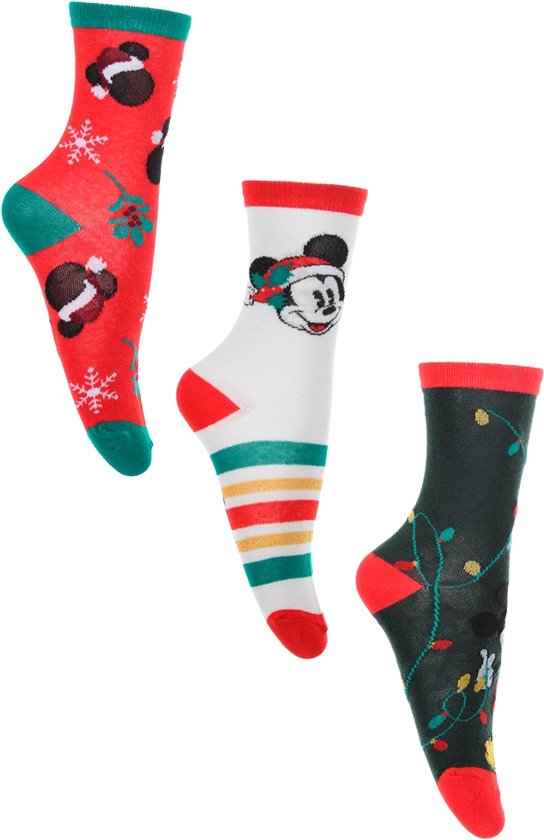 Mickey Mouse - Chaussettes de Noël Mickey Mouse - Homme - 3 paires - taille 44
