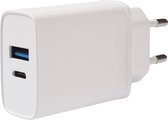 Vivanco TCVVDUALUSB20W GSM-lader Met snellaadfunctie USB-A, USB-C Wit