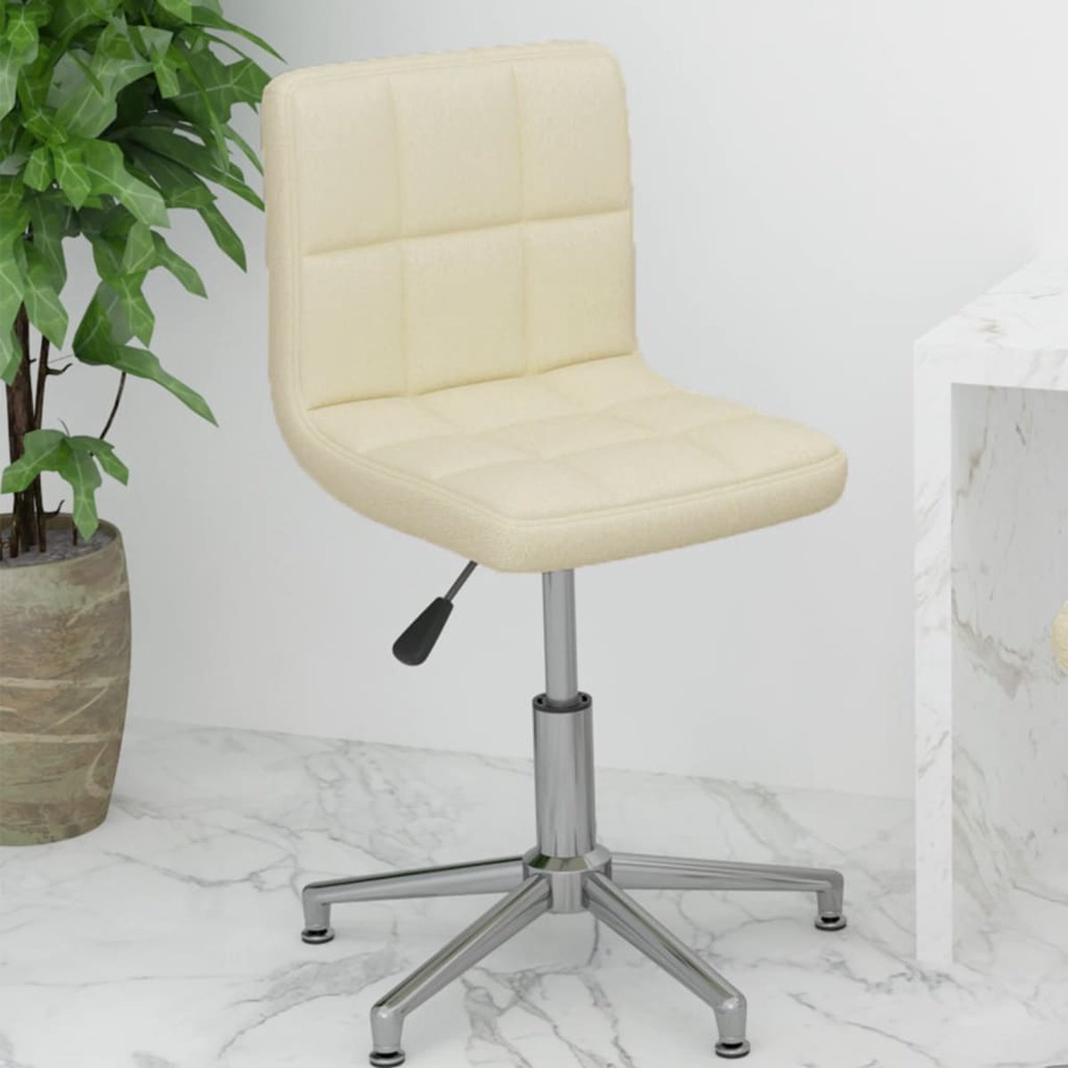 Prolenta Premium - Kantoorstoel draaibaar kunstleer crèmekleurig