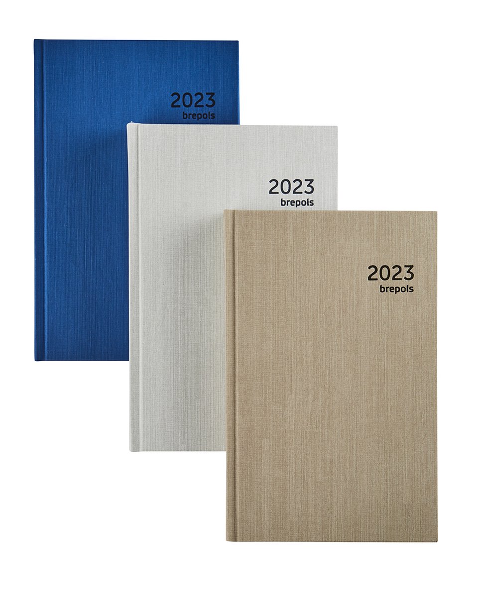 Brepols Agenda 2023 - Saturnus luxe - KASHMIR - 13,3 x 20,8 cm - Grijs