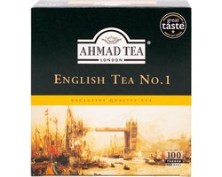 Ahmad English Tea No.1 - 100 Theezakjes - Bergamot Thee - Gearomatiseerde Thee - Flavored Tea