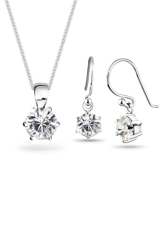 Elli Dames Sieraden Set Juwelen Set Dames met Kristallen in 925 Sterling Zilver 45 cm lang