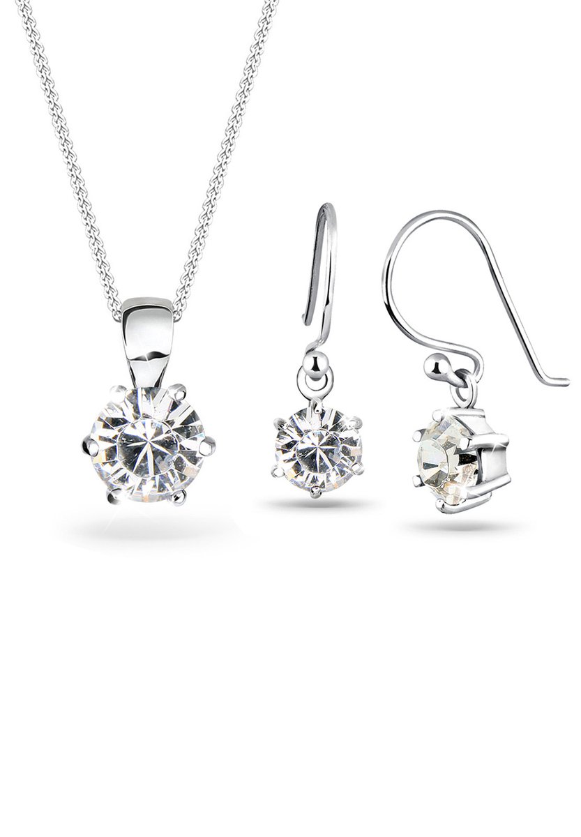 Elli - Sieraden Set - Dames met kristallen in 925 sterling zilver 45 cm lang - Dames
