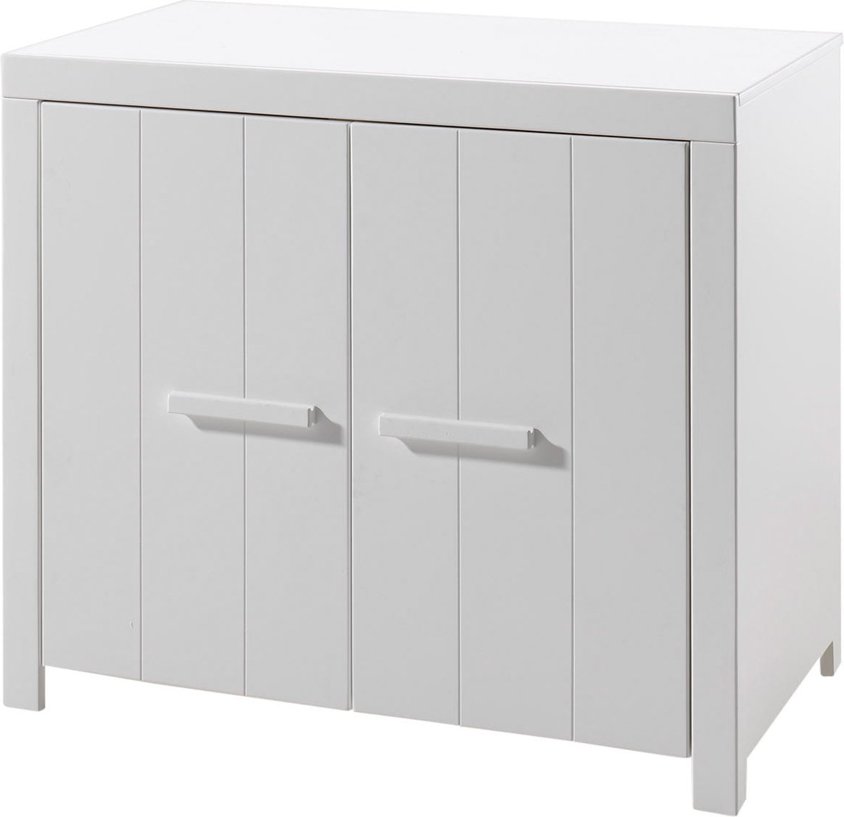 Commode Machiel Wit - MDF hout - Breedte 100 cm - Hoogte 87 cm - Diepte 57 cm - Met planken - Met openslaande deuren
