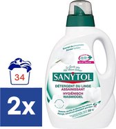 Sanytol -  Hygiënisch wasmiddel - desinfecterende was - Antibacterieel - 2 x 1,65L (34 wasbeurten)