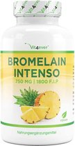 Bromelaïne Intenso - 750 mg (1800 F.I.P) - 120 maagsapresistente capsules (DRcaps®) - Natuurlijk spijsverteringsenzym uit ananas-extract - laboratorium getest - veganistisch - hoge dosering - Vit4ever