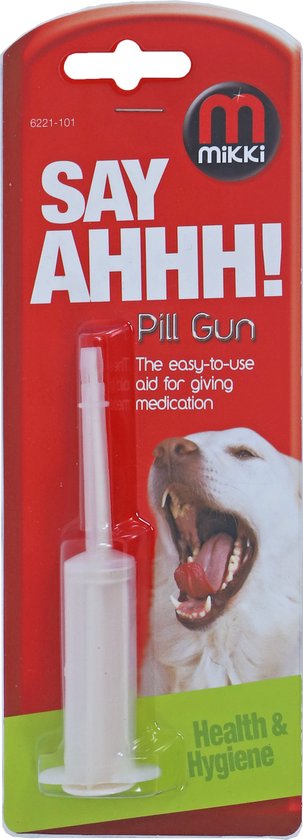Mikki - Pill Gun - Pill Shooter - Outil pour donner des pilules au chien ou au chat - Couleur : blanc / transparent