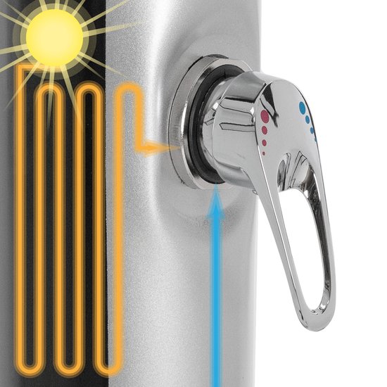ML-Design Solar Douche 40 L 217cm Vierkant Met Voetdouche En Regendouchekop, Zwart, Warm Water