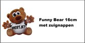 Raam deco Funny bear 16 cm met zuignappen - Auto raam festival thema feest fun deur carnaval