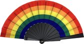 Festival waaier regenboog vlag - handwaaier - spaanse waaier - festival - Pride waaier