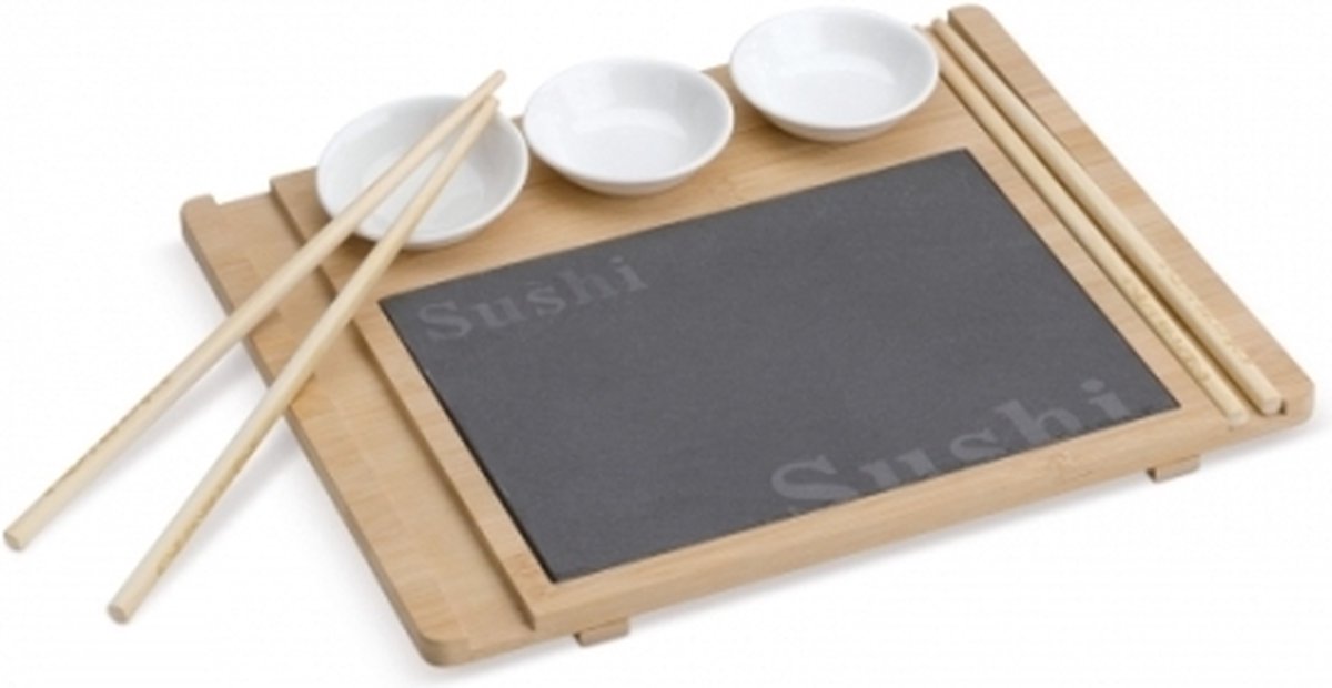 Sushi - Gepersonaliseerd cadeau - Sushi serveerset - 6 delig