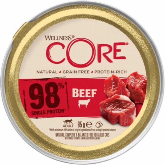 12x Wellness Core Kattenvoer 98% Recipe Rund 85 gr