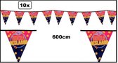 10x Vlaggenlijn geslaagd Stars - Afstudeer thema feest party versiering geslaagd school vlaglijn