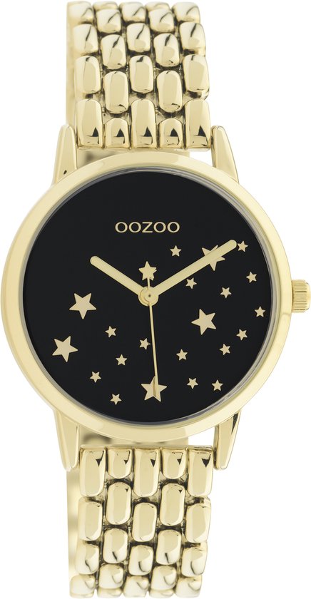 OOZOO Timpieces - goudkleurige horloge met goudkleurige roestvrijstalen armband - C11029