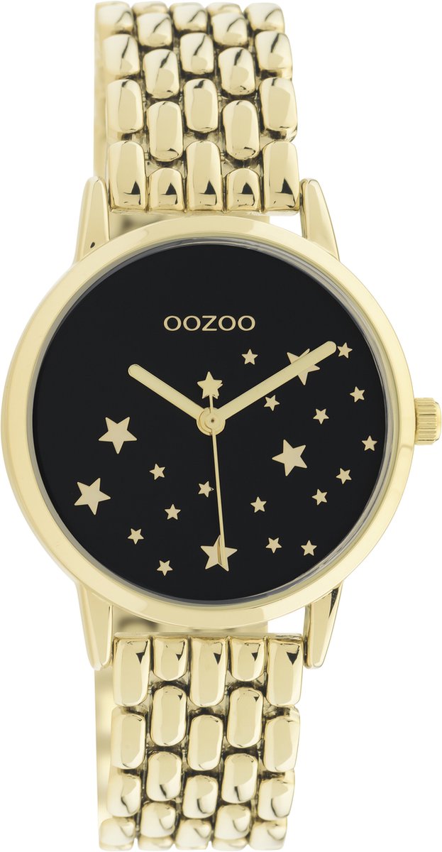 OOZOO Timpieces - Gouden horloge met gouden roestvrijstalen armband - C11029