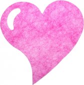6 Hartvormige roze placemats - roze - onderzetter - babyshower - genderreveal - hart - trouwen