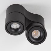 Spot en saillie noir Ole 2 - belles formes rondes - rotatif et inclinable - dimmable