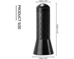 Antenne - Auto antenne - Carbon fiber antenne - Korte antenne universeel -Zwart