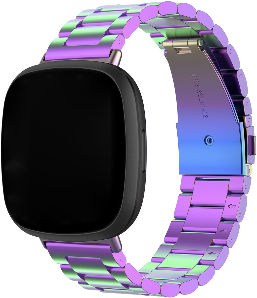 123watches kralen stalen schakel band - colorful - - Geschikt voor Fitbit Versa 3 & 4 / Sense