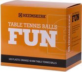 Balles de tennis de table en plastique Heemskerk Fun par 100 pièces - Orange