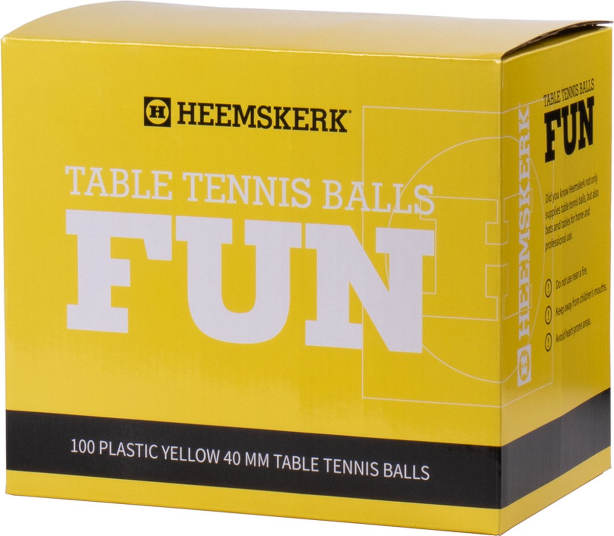Tafeltennisballen Geel Heemskerk Fun - per 100 stuks