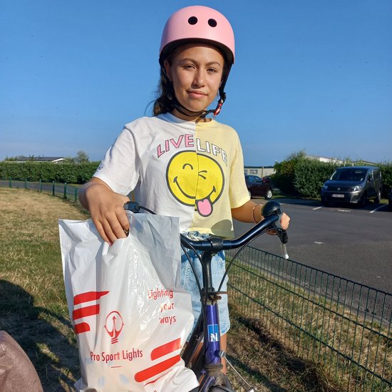 Kinderfietshelm Pro Sport Lights - skate Fietshelm voor kinderen - Matt Roze Pink - kinderhelm 50 - 56 cm van Kinder — afbeelding 2
