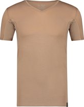 RJ Bodywear Sweatproof T-shirt (1-pack) - heren T-shirt met anti-zweet oksels - V-hals - beige - Maat: XXL