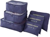 Packing Cubes 6-delig - Kleding organiser set - Opbergzakken - Reis zakken - Inpak kubussen - Backpack - Reizen - Blauw