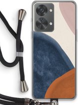 Case Company® - Hoesje met koord geschikt voor OnePlus Nord 2T hoesje met Koord - Geo #1 - Telefoonhoesje met Zwart Koord - Bescherming aan alle Kanten en Over de Schermrand