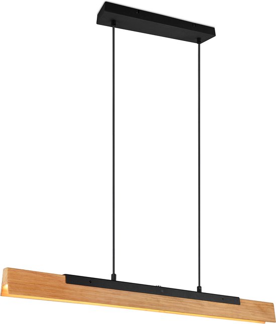 LED Hanglamp - Hangverlichting - Trion Kamilia - 25W - Warm Wit 3000K - Dimbaar - Rechthoek - Mat Zwart - Aluminium