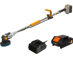 Batavia - Reinigingsborstel Twin brush® - 18V - Incl. 2.0 Ah Accu - Perfect voor het reinigen van terrassen, bestrating, huizen, campers, zwembaden, boten en meer! - Maxxpack