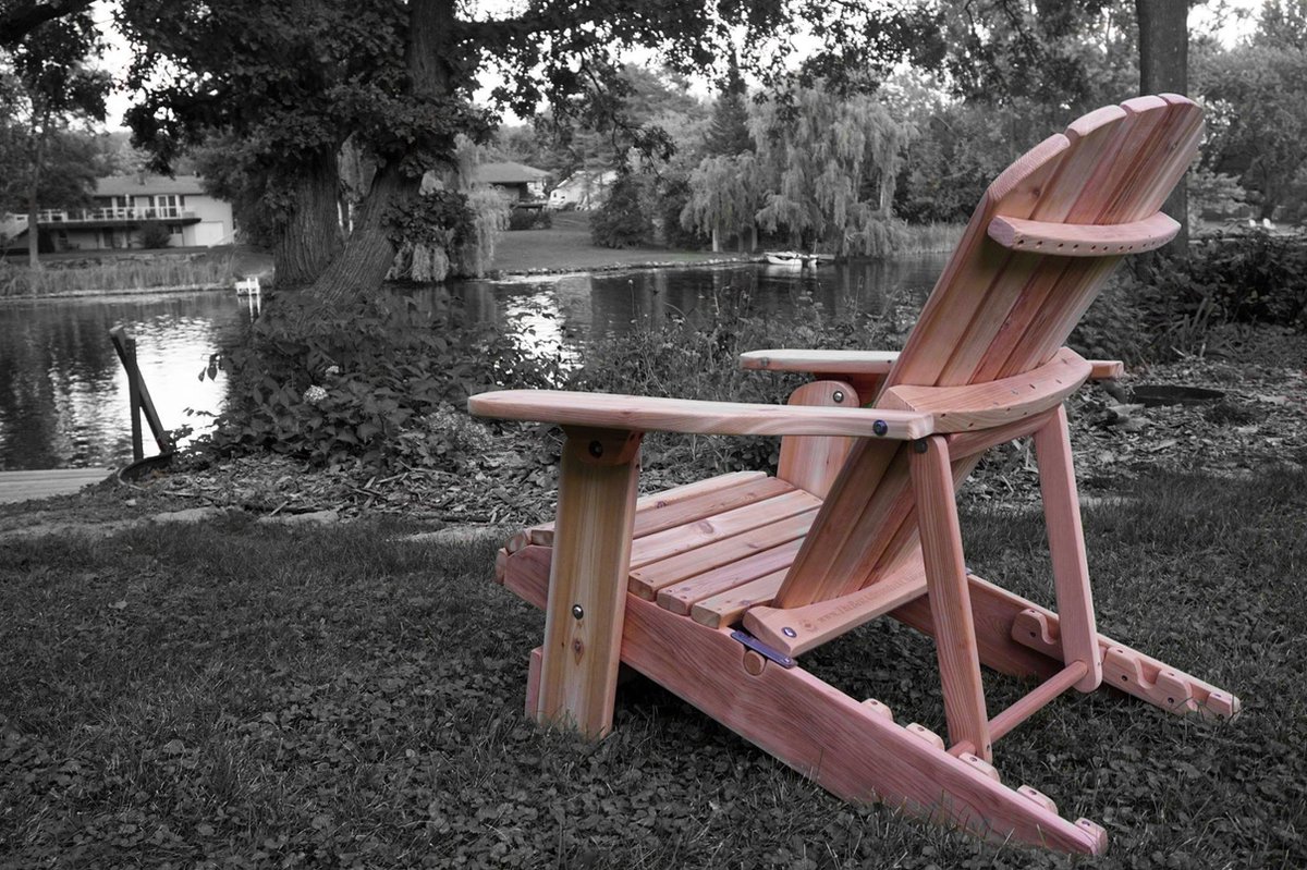 In 4 posities Verstelbare Adirondack Chair - Luxe Red Cedar houten tuinstoel