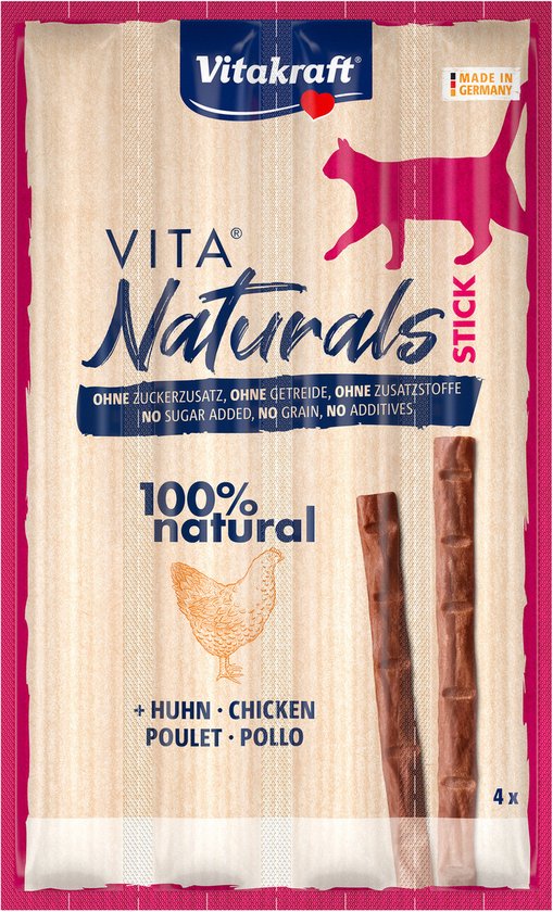 Vitakraft Naturals Cat Stick - Kattensnack - 4 stuks