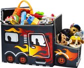 HOOD - Coffre à jouets pour garçons - Junior - Coffre à jouets interactif à LED - Bac de rangement décoratif pour Truck de course - Rangement pour Jouets - Rangement pliable / coffre à jouets - Organisateur Pop-up