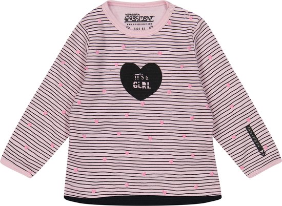 4PRESIDENT Newborn T-shirt - Stripe AOP Pink - Maat 80 - Baby T-shirts - Newborn kleding