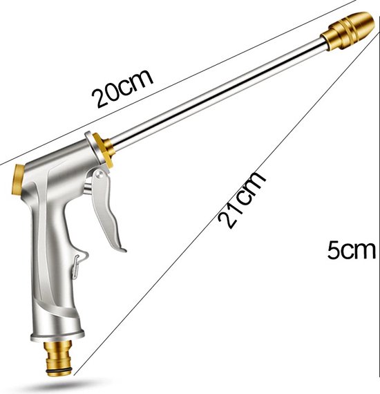 WiseGoods Luxe Hogedruk Tuinslang Waterpistool Set - Hogedrukspuit - Hogedrukreinigers - Hogedrukreiniger Tuingereedschap - Zilver van Merkloos	 — afbeelding 2