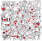 Liefde - I Love You Stickers - set 50 stuks - Laptop Stickers - Stickervellen