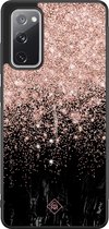 Casimoda® hoesje - Geschikt voor Samsung Galaxy S20 FE - Marmer Twist - Zwart TPU Backcover - Marmer - Rosekleurig